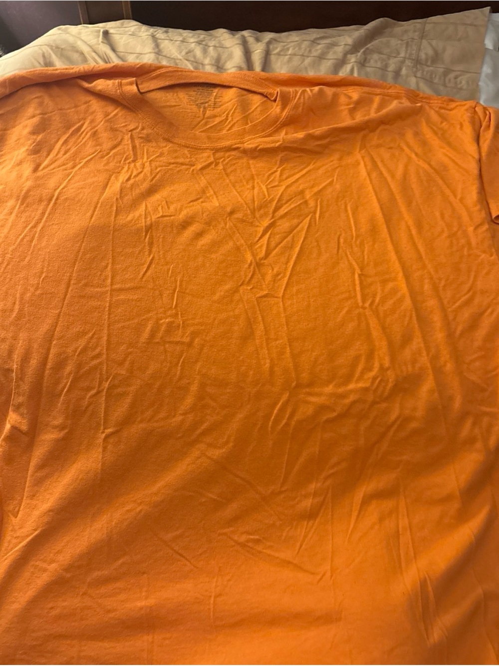Men's Classic Orange Crew Neck T-Shirt Athletic Works 4XL